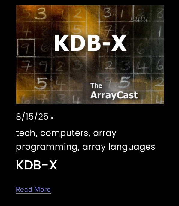 The ArrayCast - KDB-X