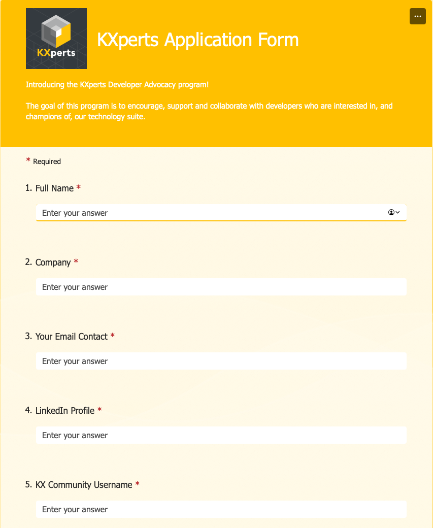 KXperts Application Form